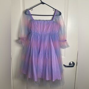 Smak Parlous Pastel Lilac & Pink Ombre Tulle Dress with Sparkle